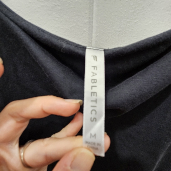 Fabletics Live-In Spaghetti Strap Dress Black with Side Tie Straps Size Med - Picture 9 of 16